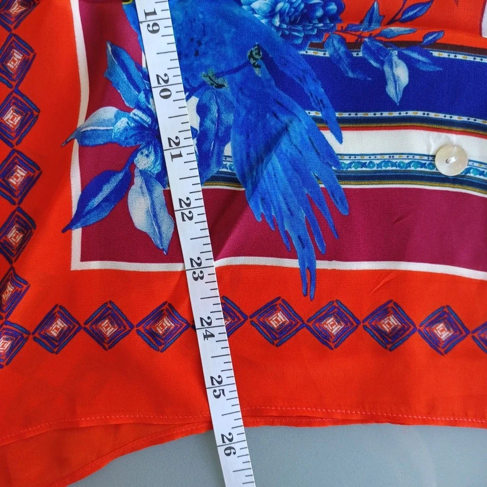 FARM Rio Women's L Bird Floral Print Kimono Style Open Front Top - Picture 5 of 8